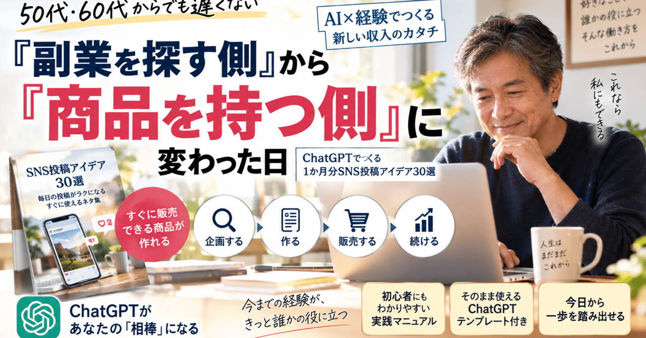 副業を探す側から商品を持つ側に変わった日